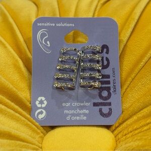 Claire's Silver and White Gems Ear Cuff